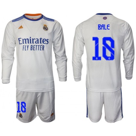 Billiga Fotbollströjor Real Madrid Bale 18 Barn Hemma tröja 2021/22 Långärmad